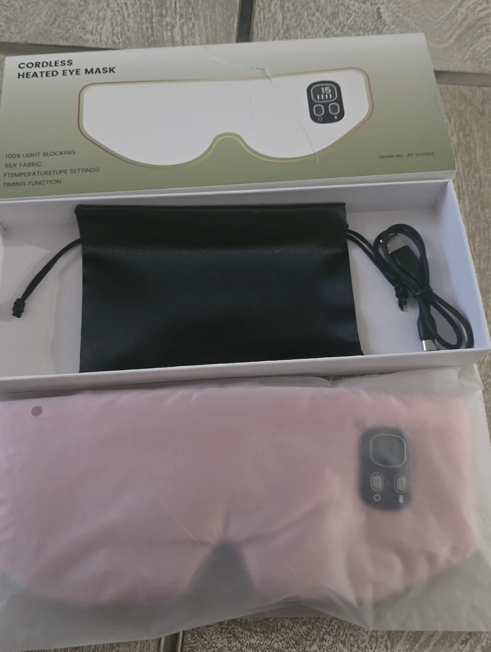 Heated Cordless Eye Mask - 100% Mulberry Silk Eye Mask